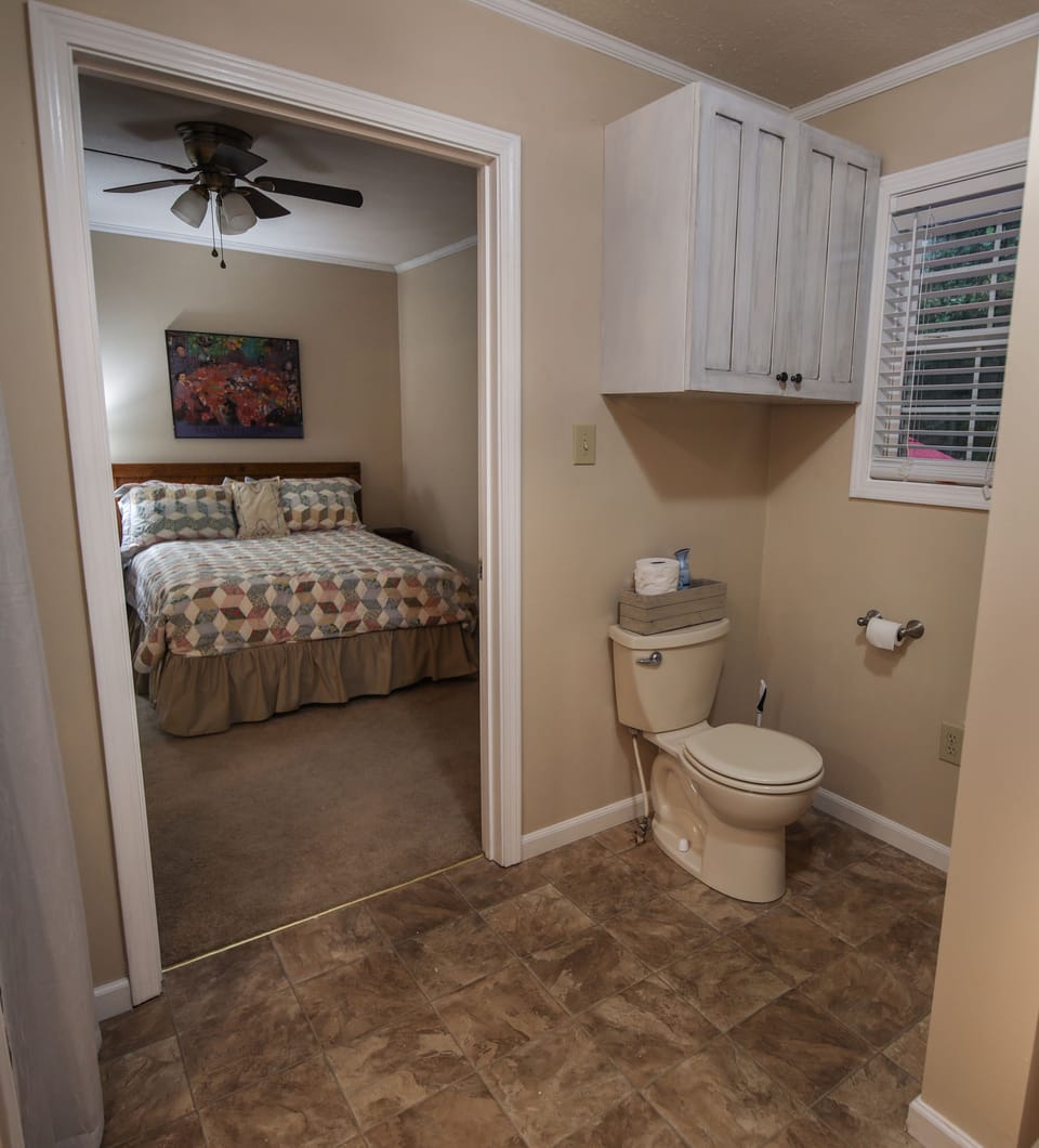 Mid-Century Bedroom off bathroom