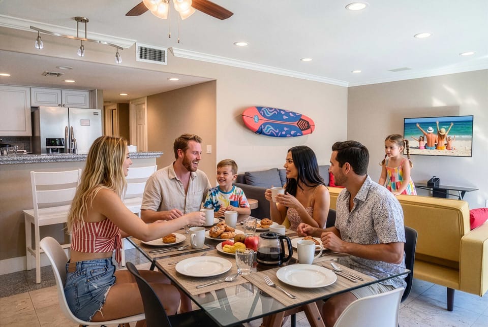 Have breakfast, lunch, and dinner at our Newport Beach designed separate dining area.