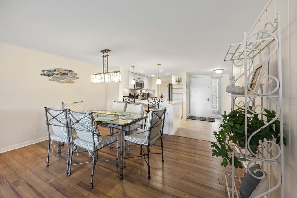Dining table seats six
