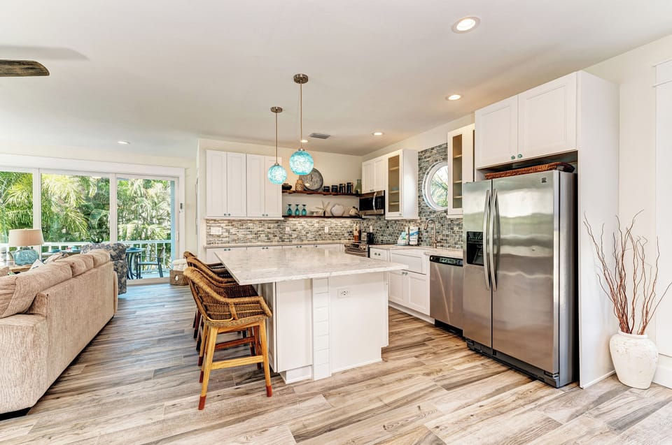 Hop Skip and a Beach Kitchen Island with Kitchen View 1