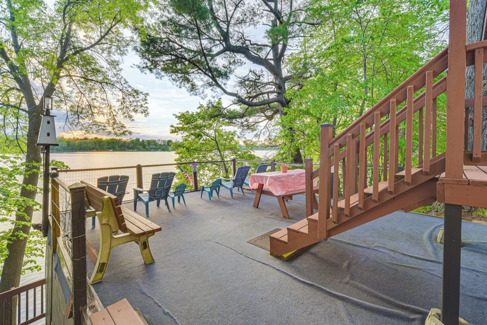 Rice Lake Vacation Rental | 3BR | 2BA | Stairs Required | 1,800 Sq Ft