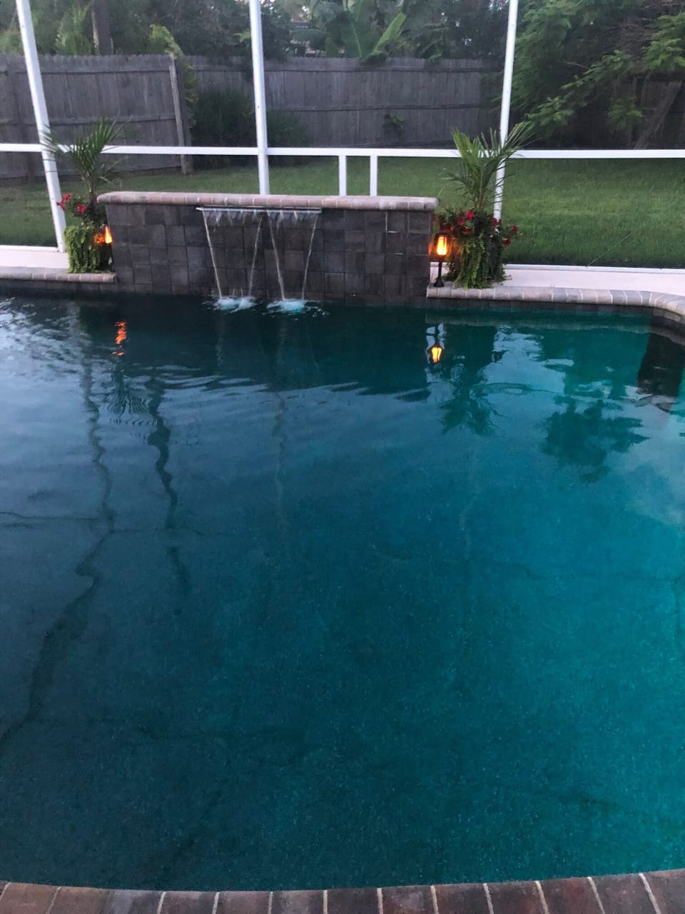 pool with color changing LED light
