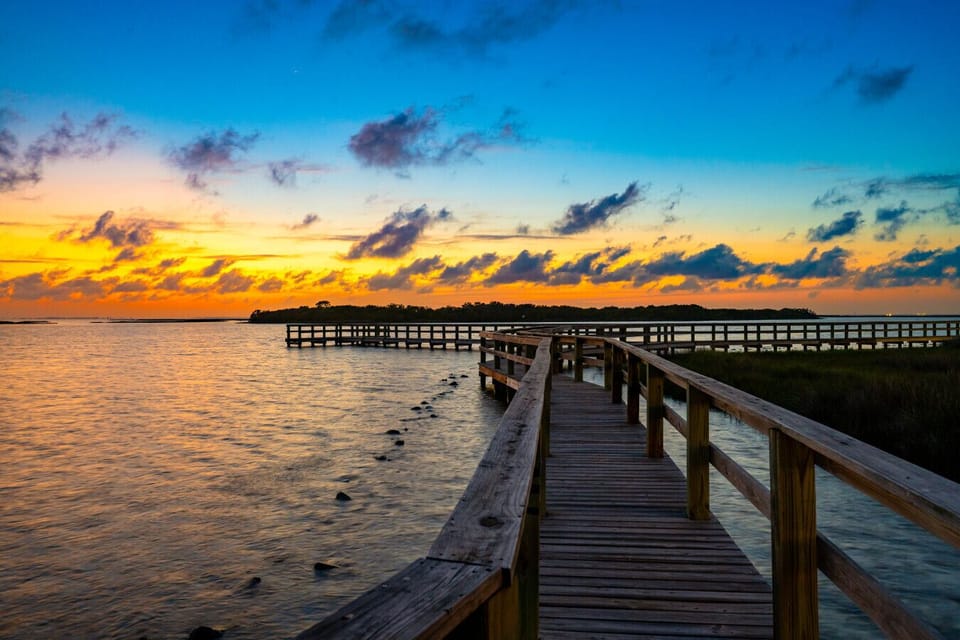 Private boardwalk for fishing, strolling, and sunrise coffee 🎣