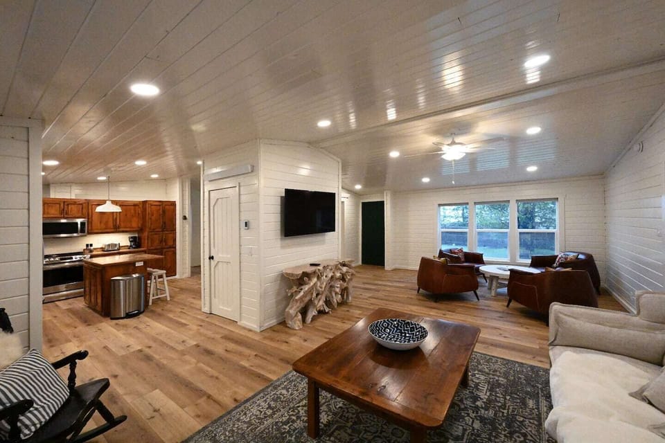 "Living Room: 65""Smart TV with Dish Network"