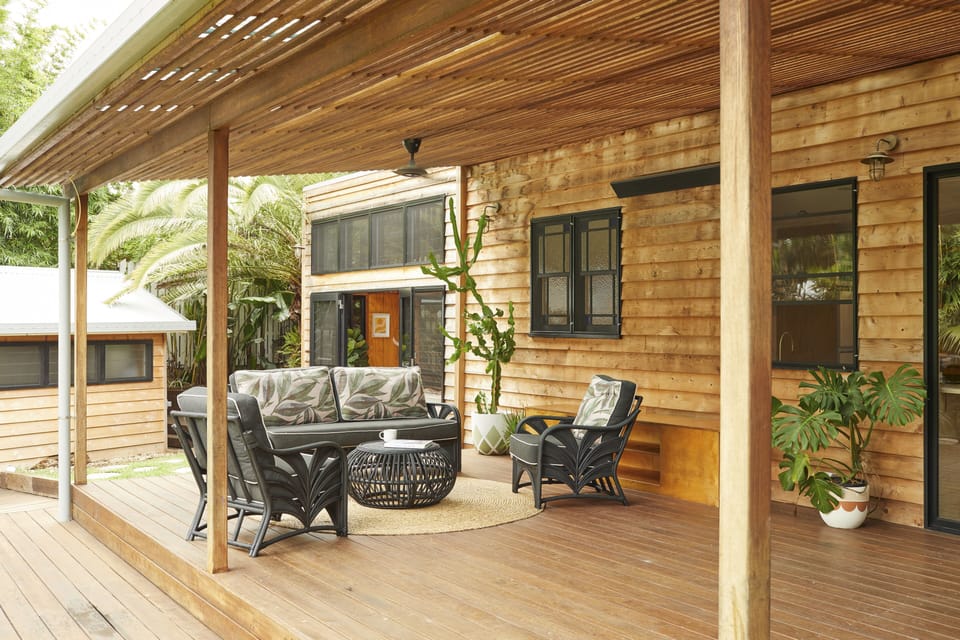 Outdoor Lounge Area under the covered Deck 