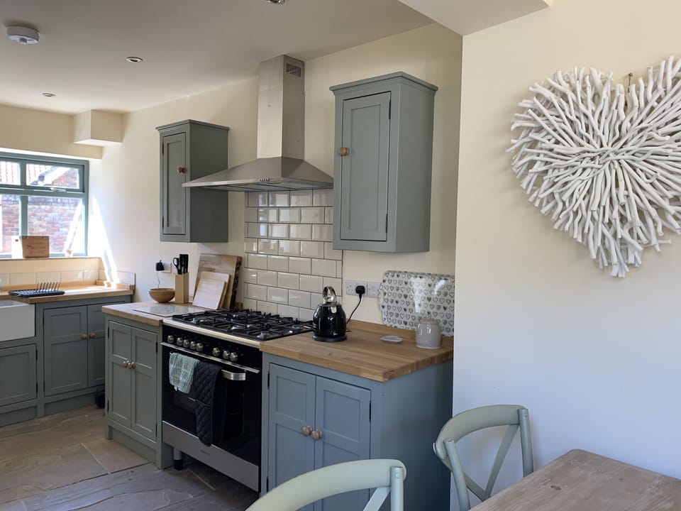 handmade kitchen with seating area