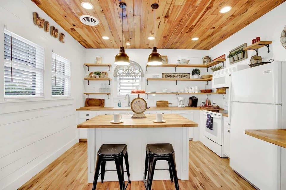 Cozy up to the bar at the kitchen island.