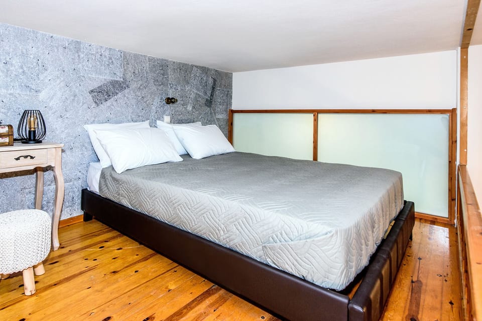 Double bed in the attic
