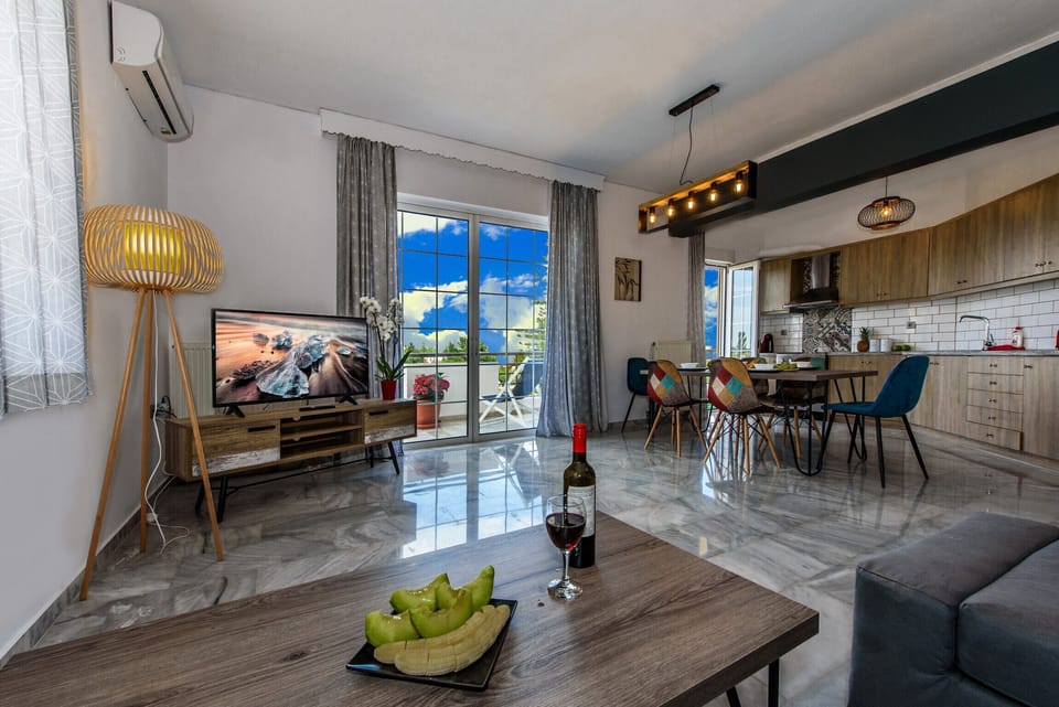 Living area of the villa Platanes, Rethymno, Crete