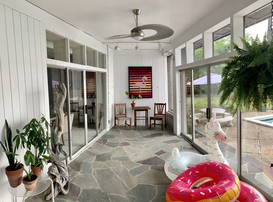 Bahama Room - covered porch patio. 