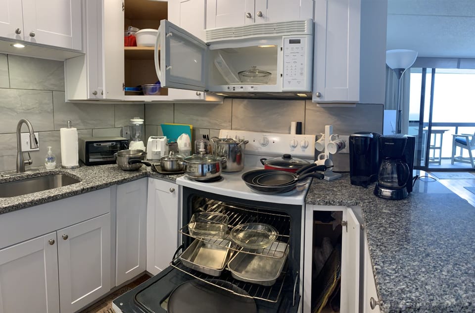 Various cooking utensils and small appliances, etc.