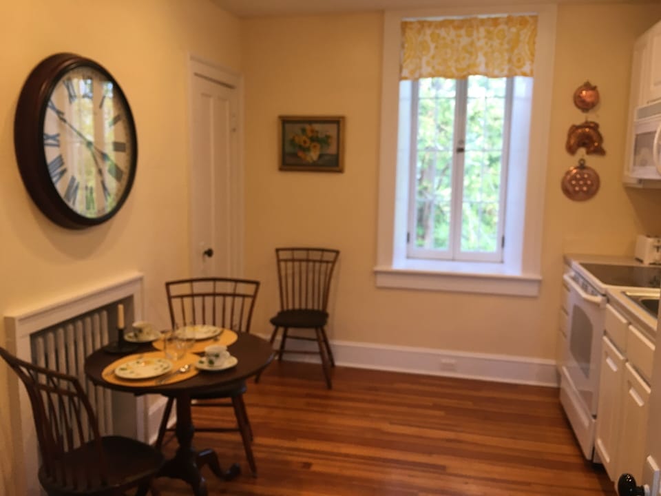 Kitchen with full sized stove, dishwasher and refrigerator.