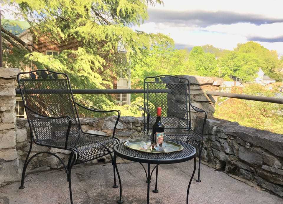 Private veranda overlooking gardens.
