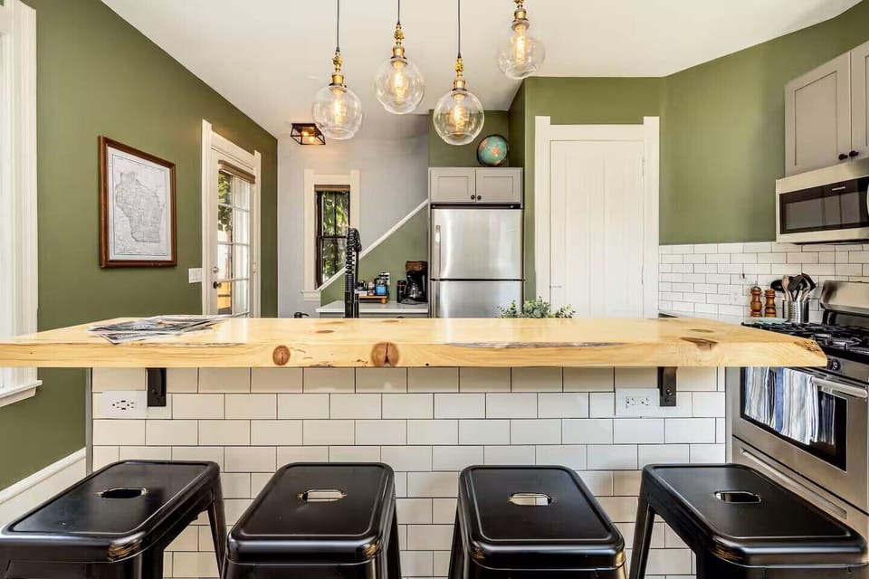 Fully stocked kitchen and spacious dining for group meals