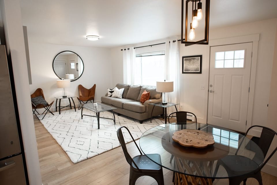 Living area with smart TV.