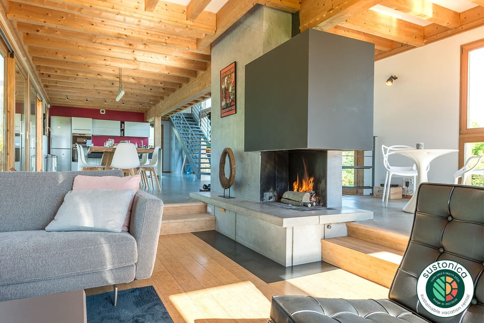 Living room with fire place