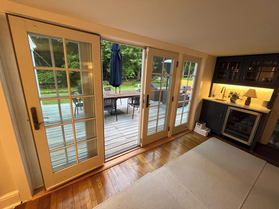 French doors, wet bar, deck and slate patio new 2022
