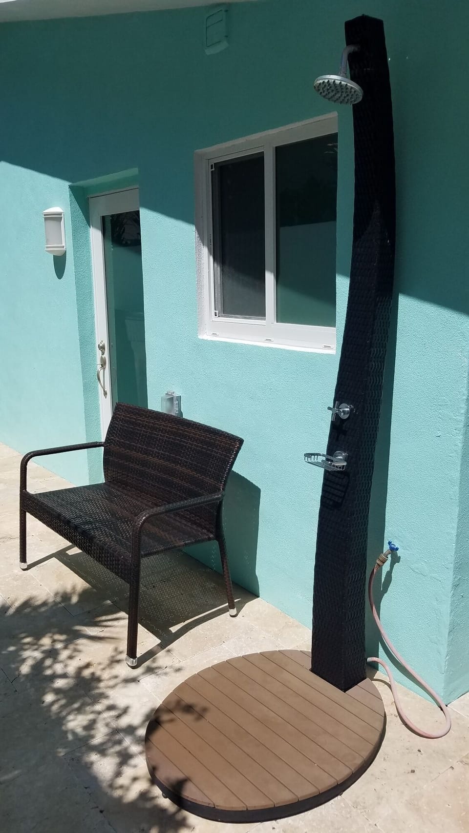 Outdoor shower is great for after the beach