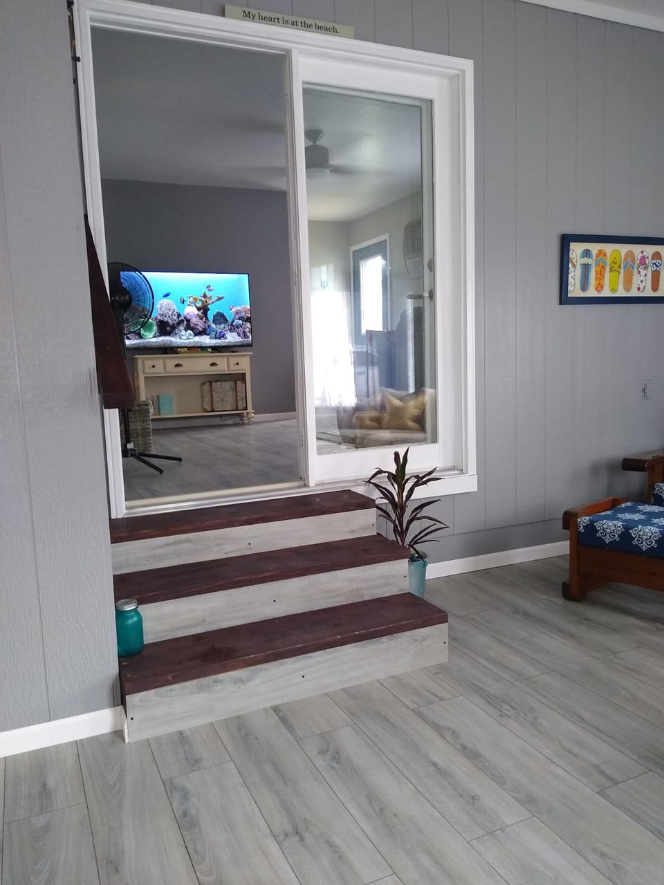 View from sunroom to Living room