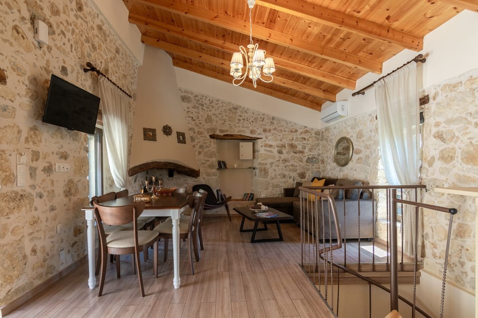Living area of the villa of the totally private beautiful villa Myrthios,Rethymno,Crete