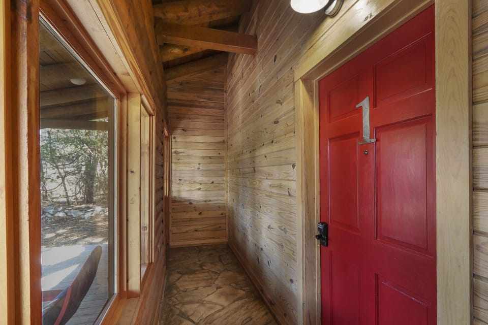 Entrance to the room through a keypad