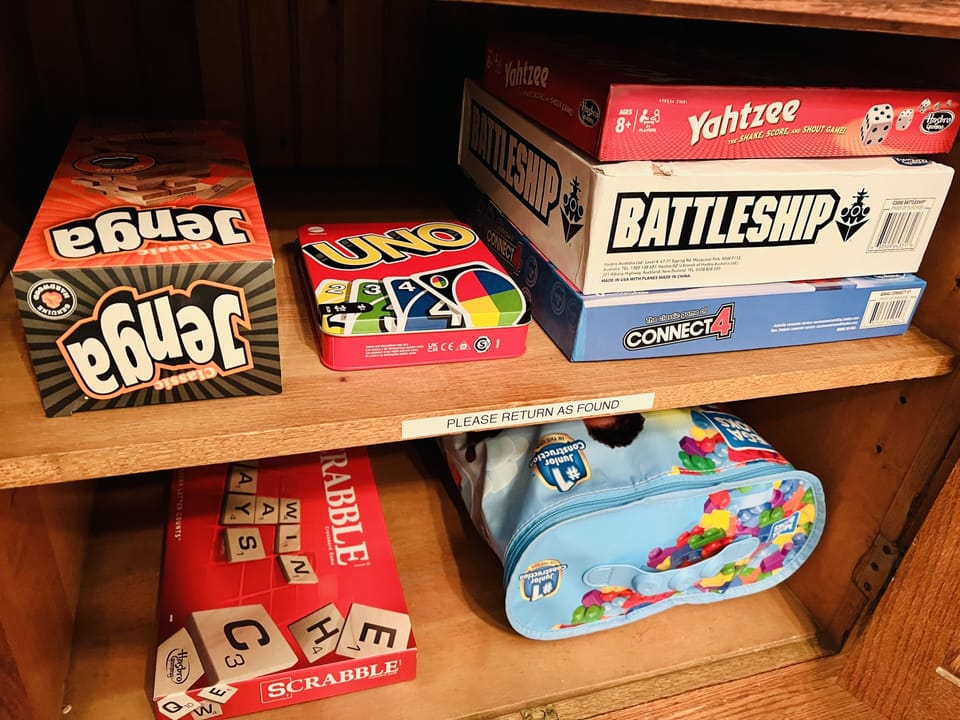 Jenga, UNO, Yahtzee, Battleship, Scrabble, Kids Building Blocks, Connect 4