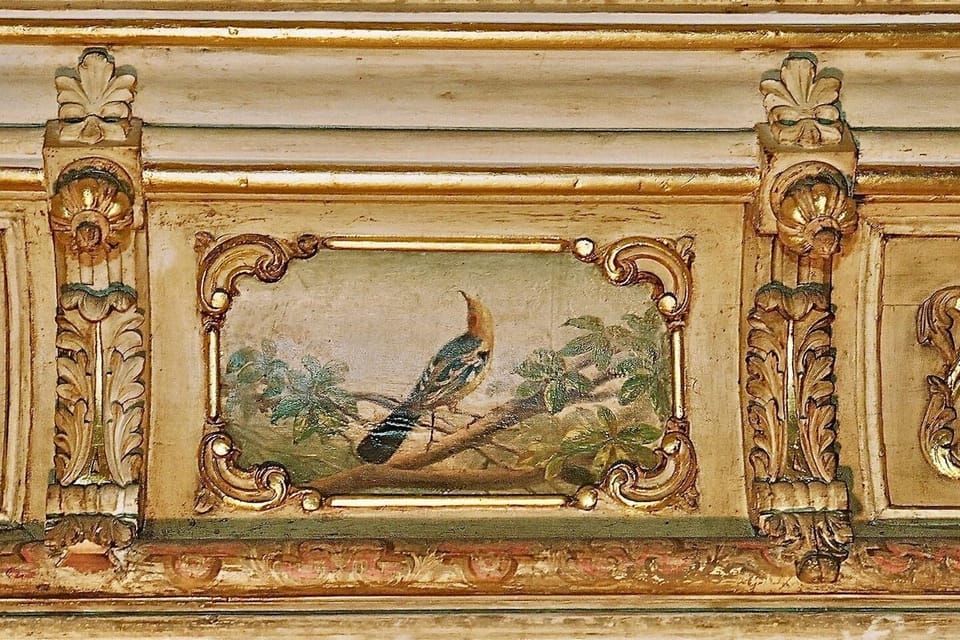 Hand-painted antique ceiling detail 