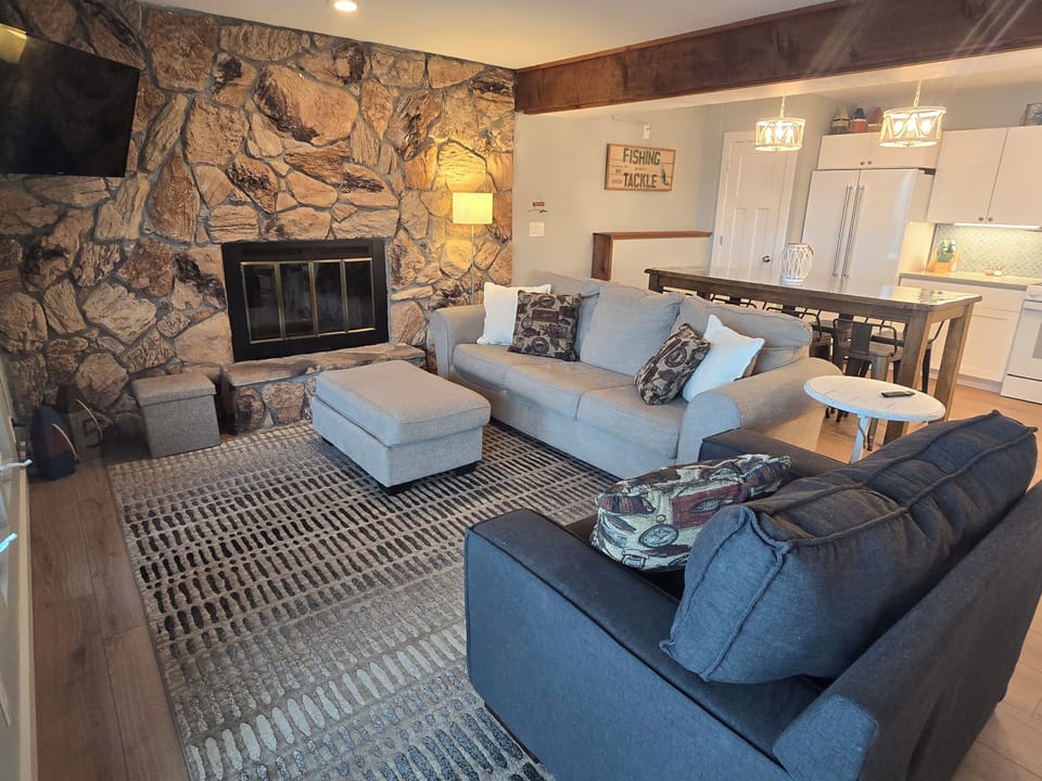 Open Concept Living Room and Kitchen with Sofa Sleeper