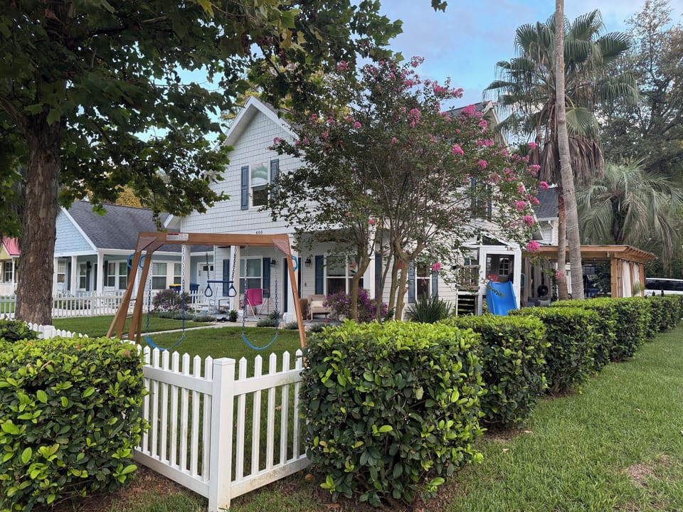 Home sits on a corner of a quite and private st