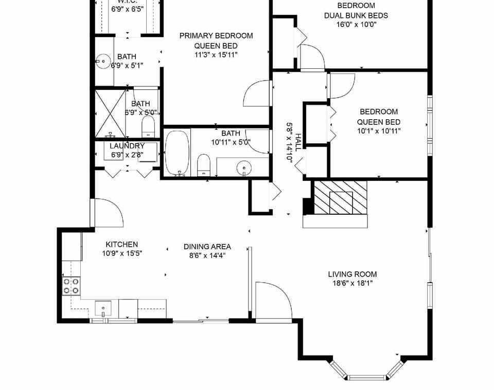 A detailed floorplan of this rental.