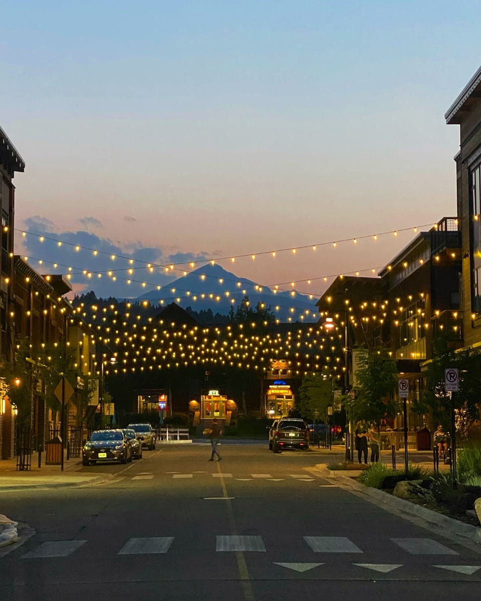 Walk to the Town Center and you’re surrounded by mountains and cute restaurants.