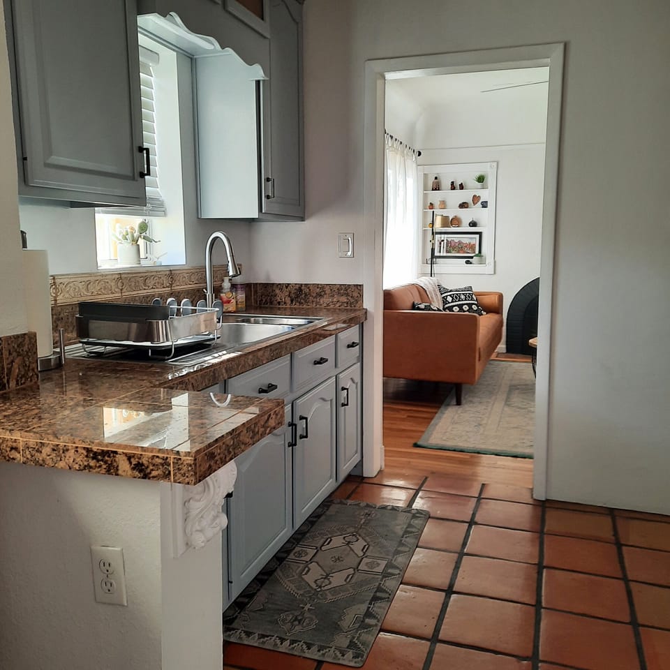 Kitchen adjoining the living room