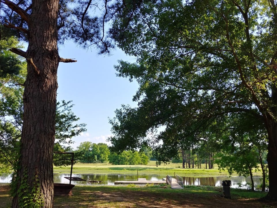View of boat dock behind the apartment.