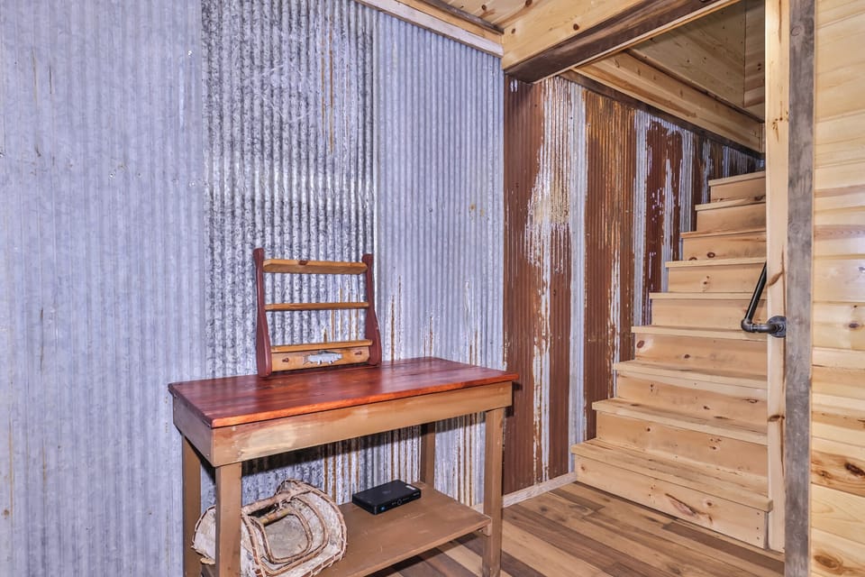 The lower level offers the ultimate hang out,