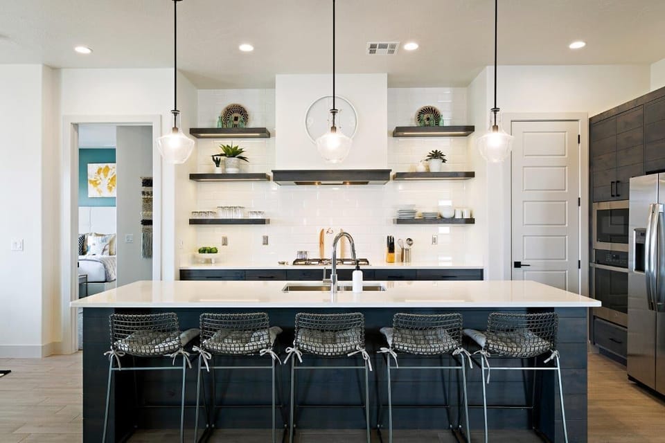 Seat up to 5 at the oversized kitchen island