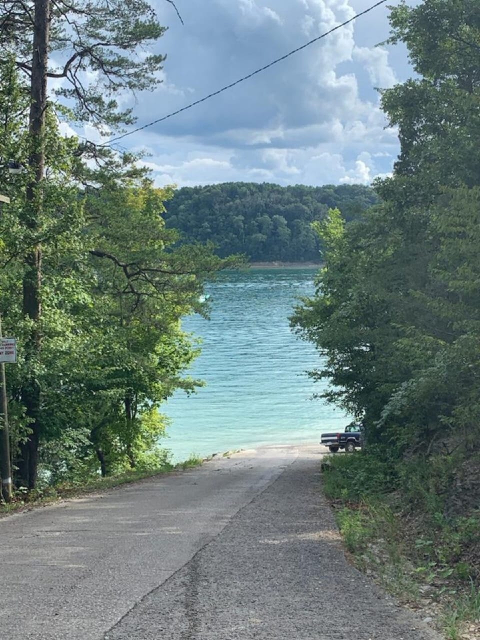 View driving down to the ramp at the end of Richardson Road.  3-4 mi away