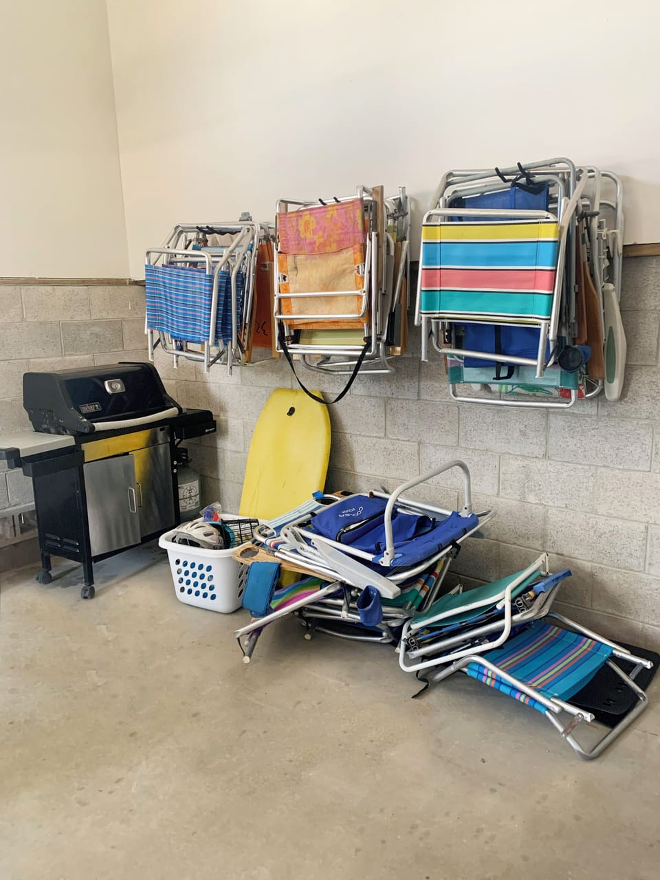 Gas grill and plenty of beach chairs for your use