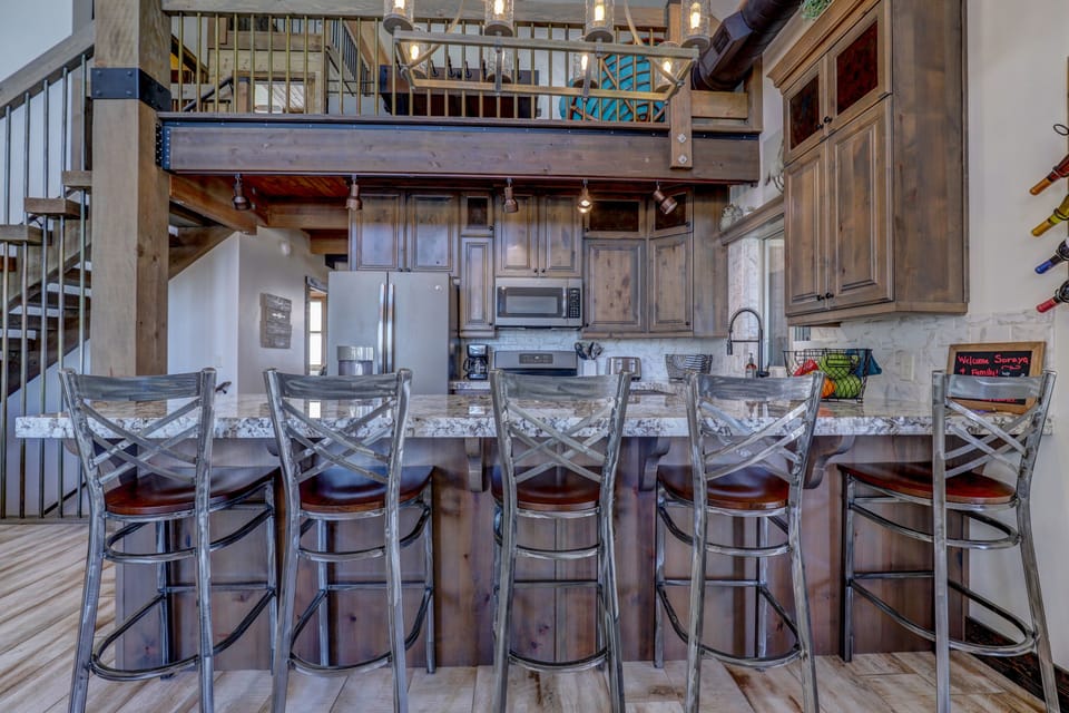 Bar seating at kitchen 