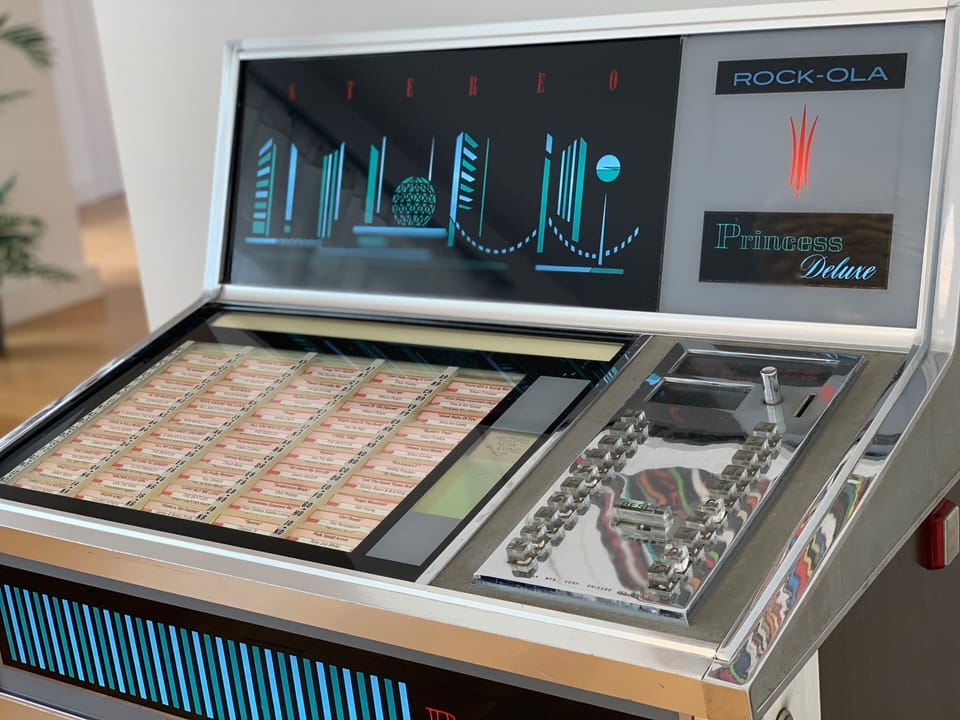 A cool, 1960's Rockola jukebox (decorative purposes only)