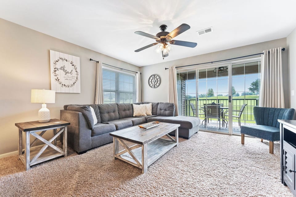 Spacious living area. Sofa bed