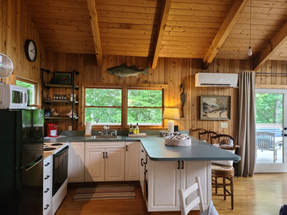Kitchen area in main room upstairs