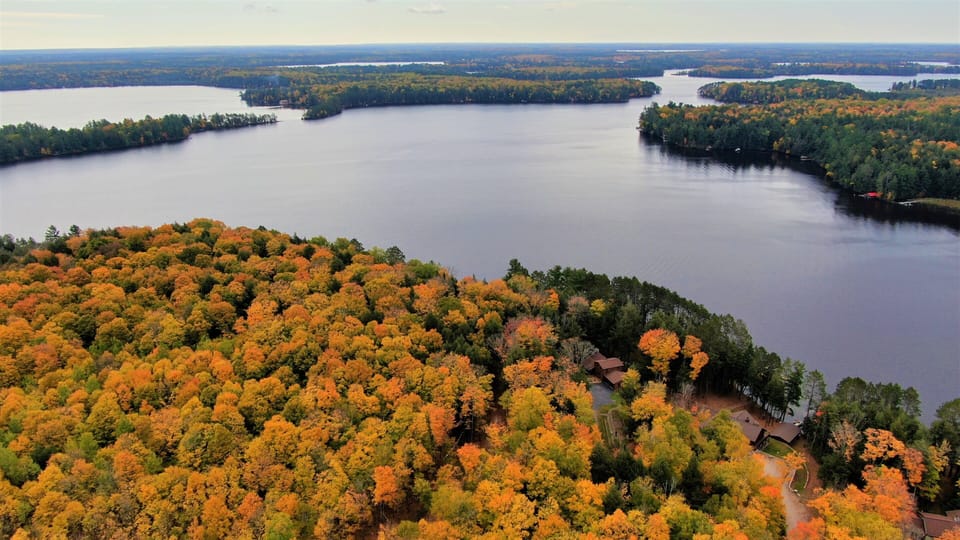 View of Little Fork Lake and Fall Colors 