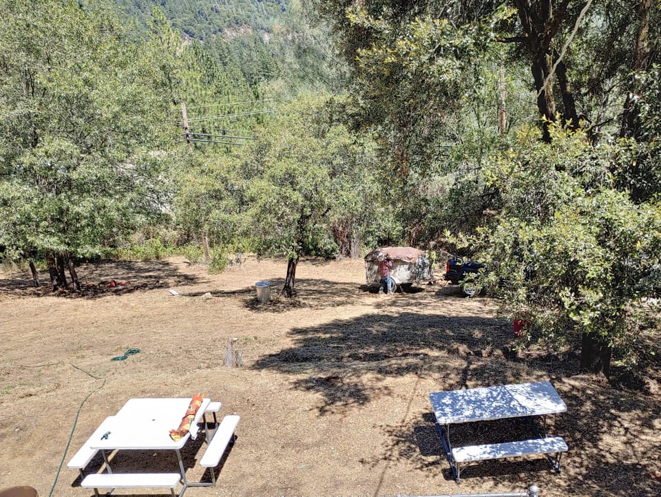Picnic camping area backyard