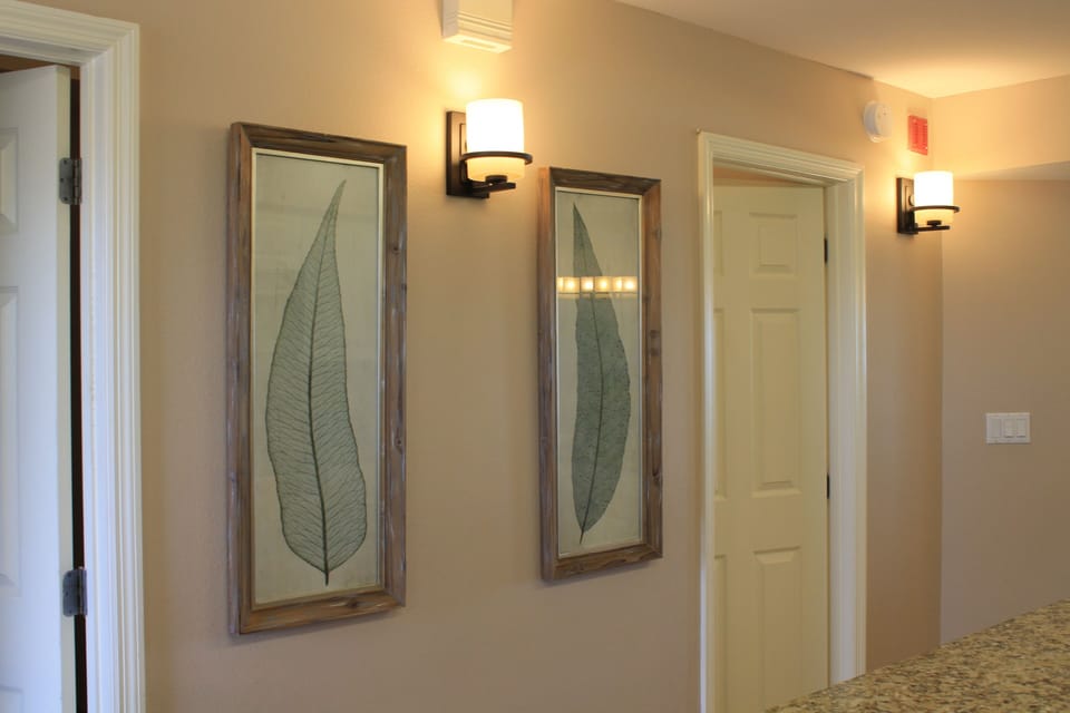 Professionally decorated with beautiful art and custom window treatments