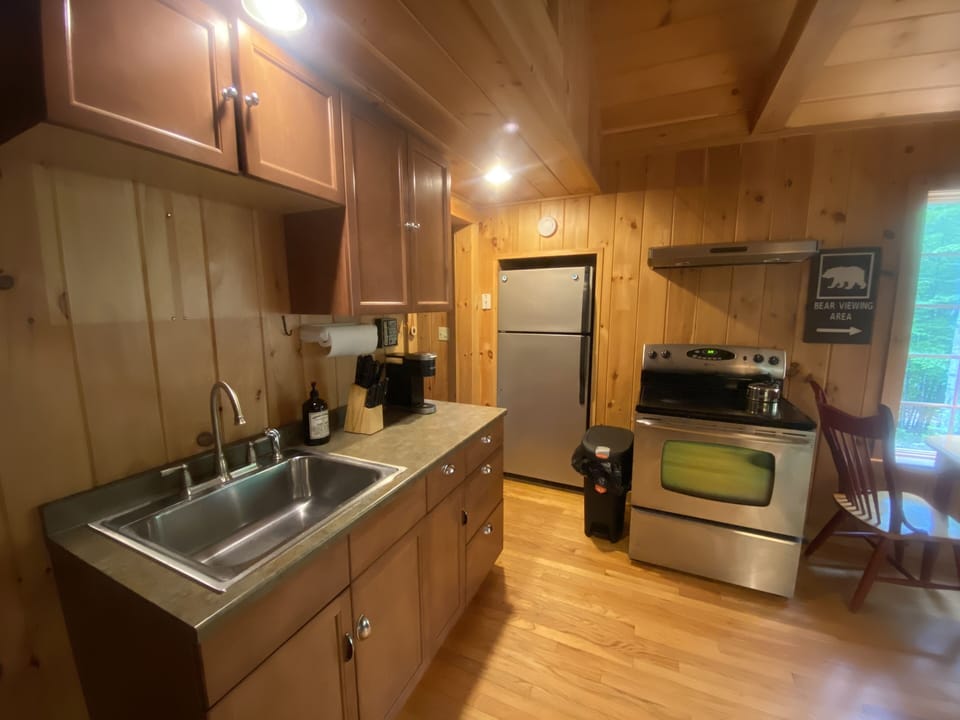Our little kitchen.  Don't worry we have a microwave it's just not pictured!