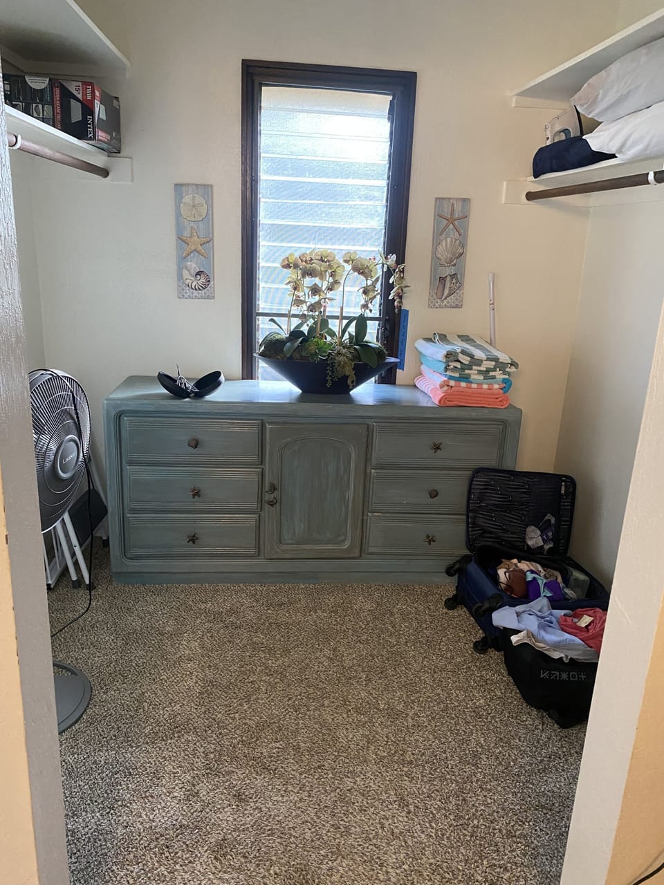 Large closet space off the primary bedroom. Beach towels are provided.