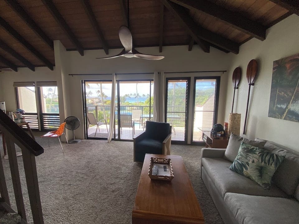 The view dominates the great room. 