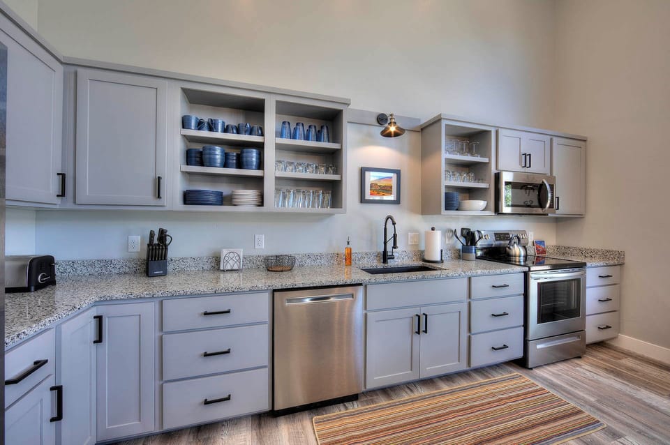 Kitchen next to dining area