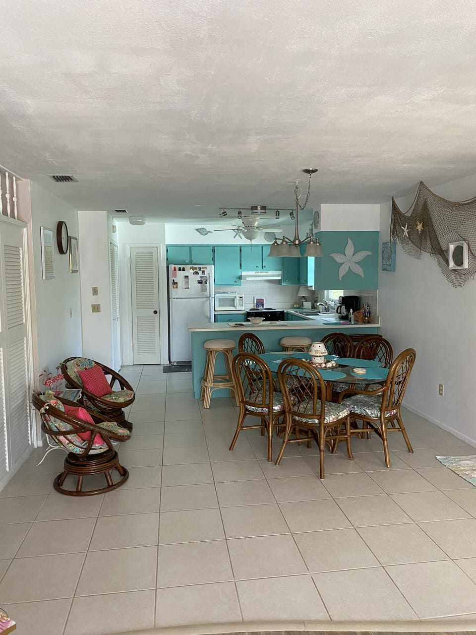 Dining and kitchen.