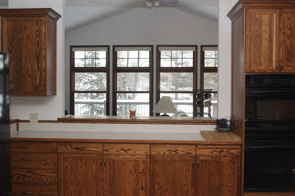 View from kitchen facing family room